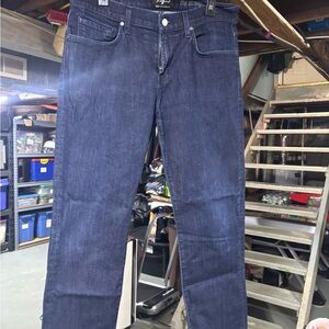 7 For All Mankind Dark Indigo Straight Jeans
